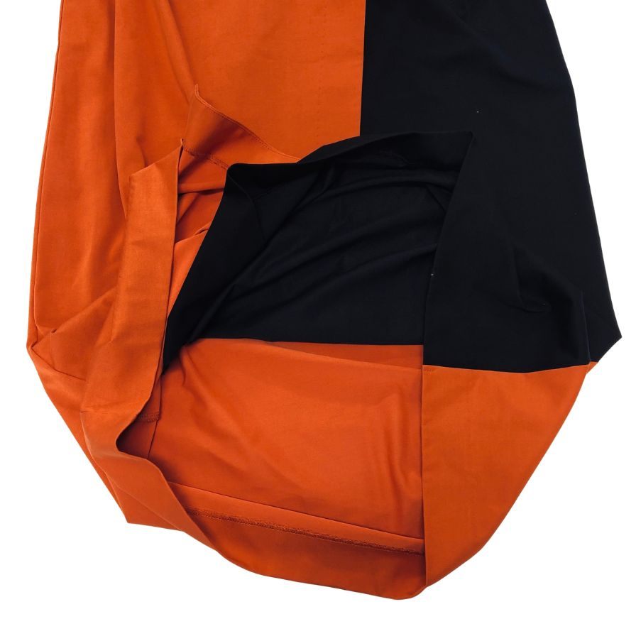 美品◆ポールスミス バイカラー ノースリーブ ワンピース オレンジ×ブラック サイズM Paul Smith 【AFF19】