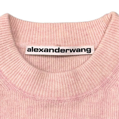極美品◆アレキサンダーワン 長袖 セーター  ニット 袖ビジュー レディース サイズL  ピンク Alexander Wang 【AFB1】
