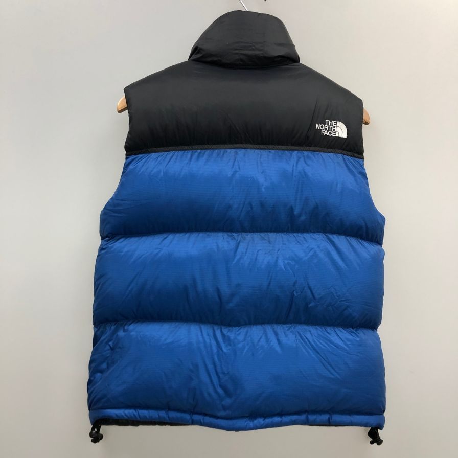中古◆ノースフェイス ND91309 ヌプシ ダウンベスト メンズ サイズS ブルー ブラック THE NORTH FACE 【AFA22】