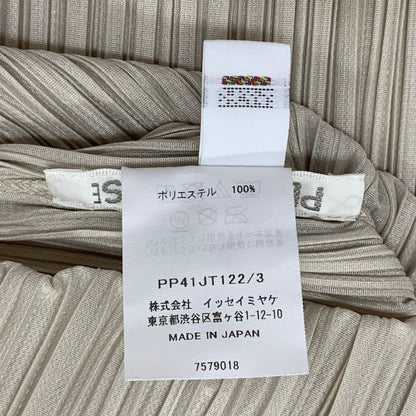 極美品◆プリーツプリーズ イッセイミヤケ ハイネック カットソー PP41JT122 レディースサイズ 3 グレー PLEATS PLEASE ISSEY MIYAKE 【AFB21】