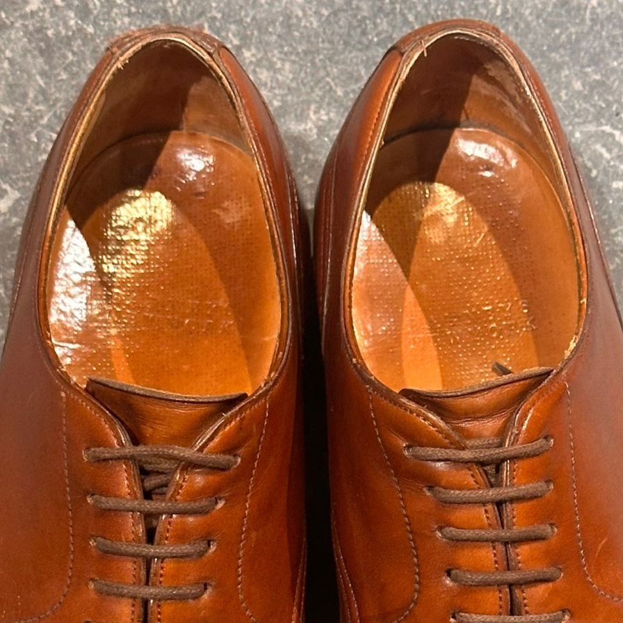 バーニーズニューヨーク エドワードグリーン製 Uチップ 32ラスト ブラウン サイズUK7 メンズ BARNEYS NEW YORK ビジネスシューズ 約25.5cm【LA】【中古】
