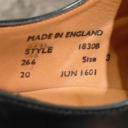 サンダース レザーシューズ 1830B ミリタリーダービー ガラスレザー ブラック レディース サイズUK3 SANDERS ビジネスシューズ 約22.5cm【LA】【中古】