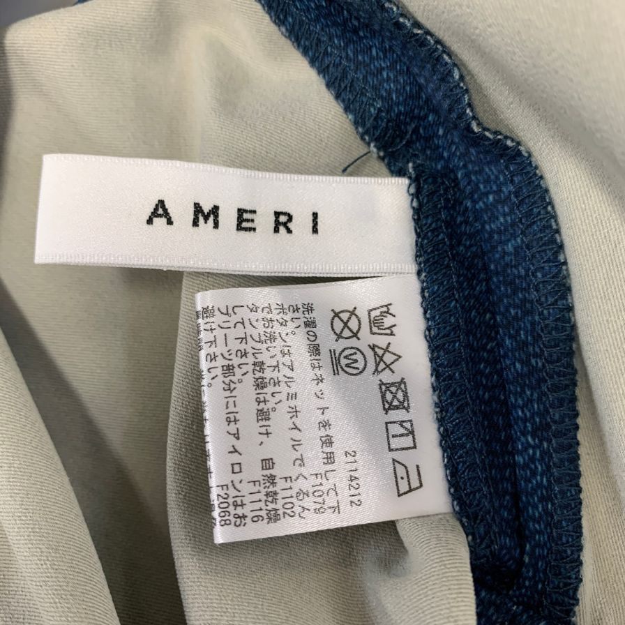 極美品◆アメリ ワンピース プリーツ デニムデザイン ブルー レディース サイズS AMERI 【AFB35】