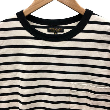 アボンタージ ビームスF別注 Tシャツ ボーダー ポケット ブラック メンズ サイズL A VONTADE BEAMS F【LA】