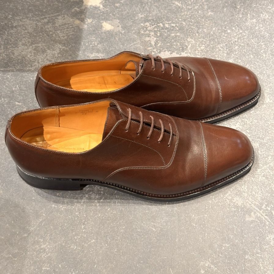 ジェイエムウエストン レザーシューズ ストレートチップ 300 カーフ ブラウン サイズ9E  J.M.WESTON ビジネスシューズ 約27.5cm【LA】【中古】