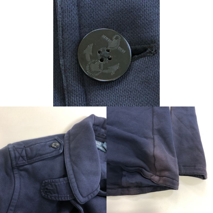 中古◆ポロ ラルフローレン ピーコート ニット ネイビー メンズ サイズL Polo Ralph Lauren 【AFA12】