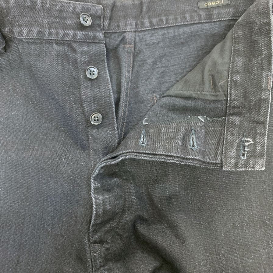 コモリ 25AW ブラックデニム ベルテッドパンツ コットン メンズ サイズ3 C03-03001 COMOLI 【AFB18】