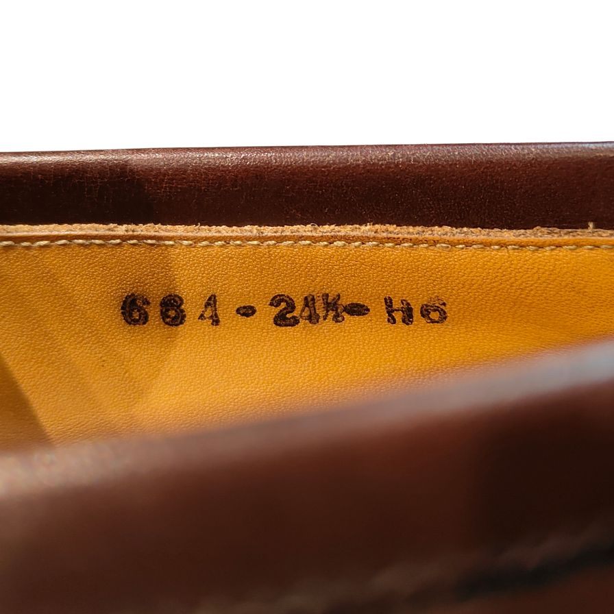 ギンザ ヨシノヤ レザーシューズ ローファー ブラウン メンズ サイズ24.5 GINZA YOSHINOYA ローファー 約24.5cm【LA】【中古】