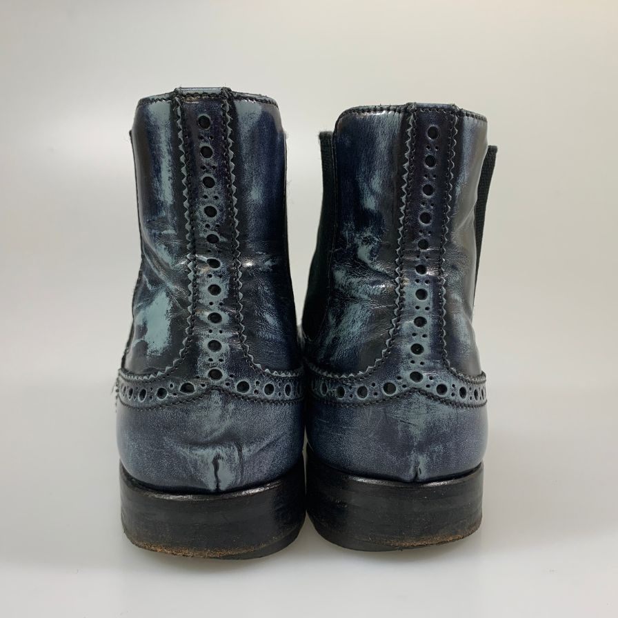 チャーチ ケツビー サイドゴアブーツ ウイングチップ ブルー系  レディース サイズ41 Church`s 約27.5cm【AFC32】