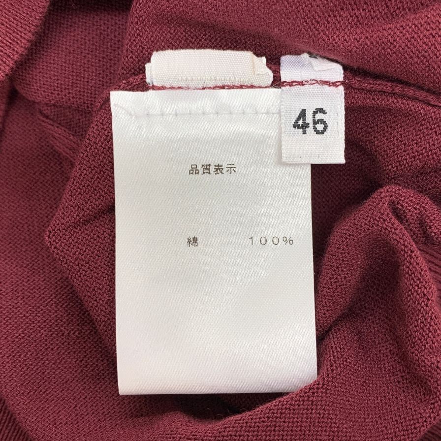 新品同様◆サントニオ ナポリ 半袖ポロシャツ コットン ニット ボルドー メンズ サイズ46 Santonio NAPOLI 【AFB32】