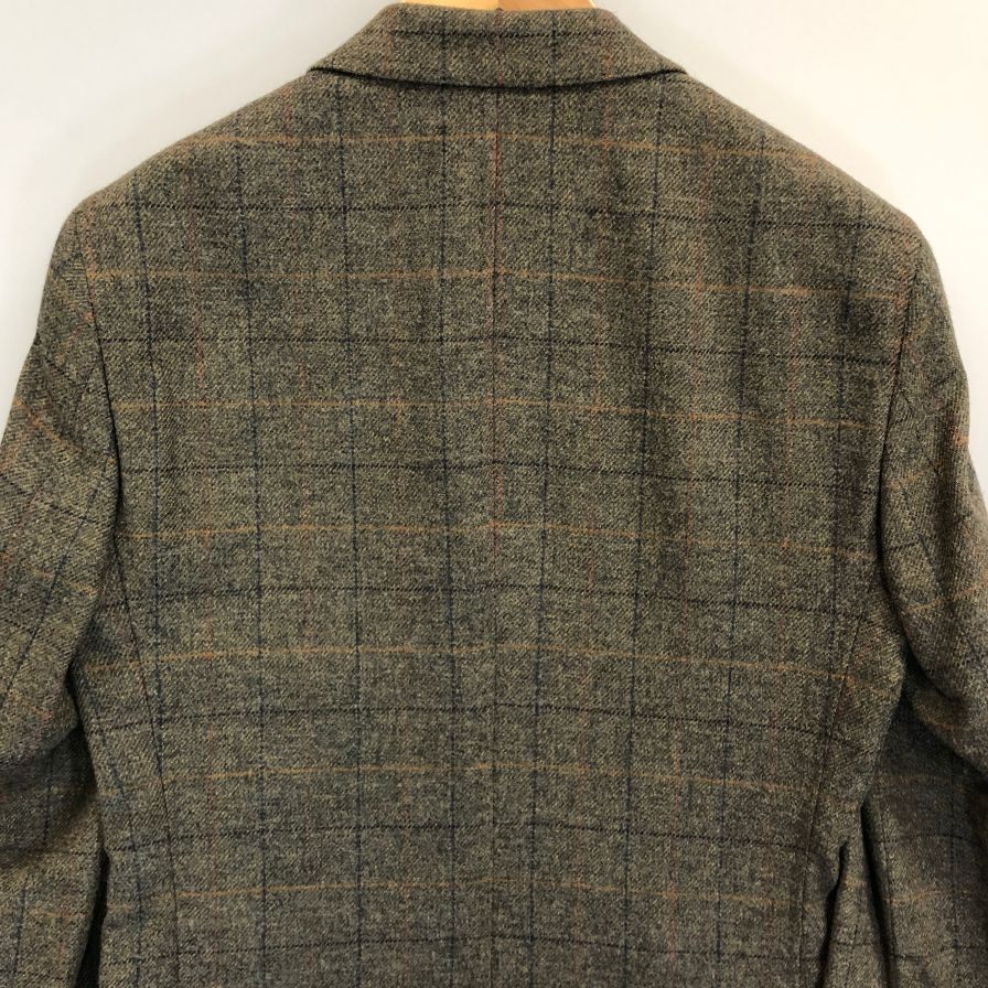 極美品◆ハケットロンドン  テーラードジャケット ウール 羊毛 チェック柄 グレー系 サイズ34R/44R HACKETT LONDON 【AFA1】