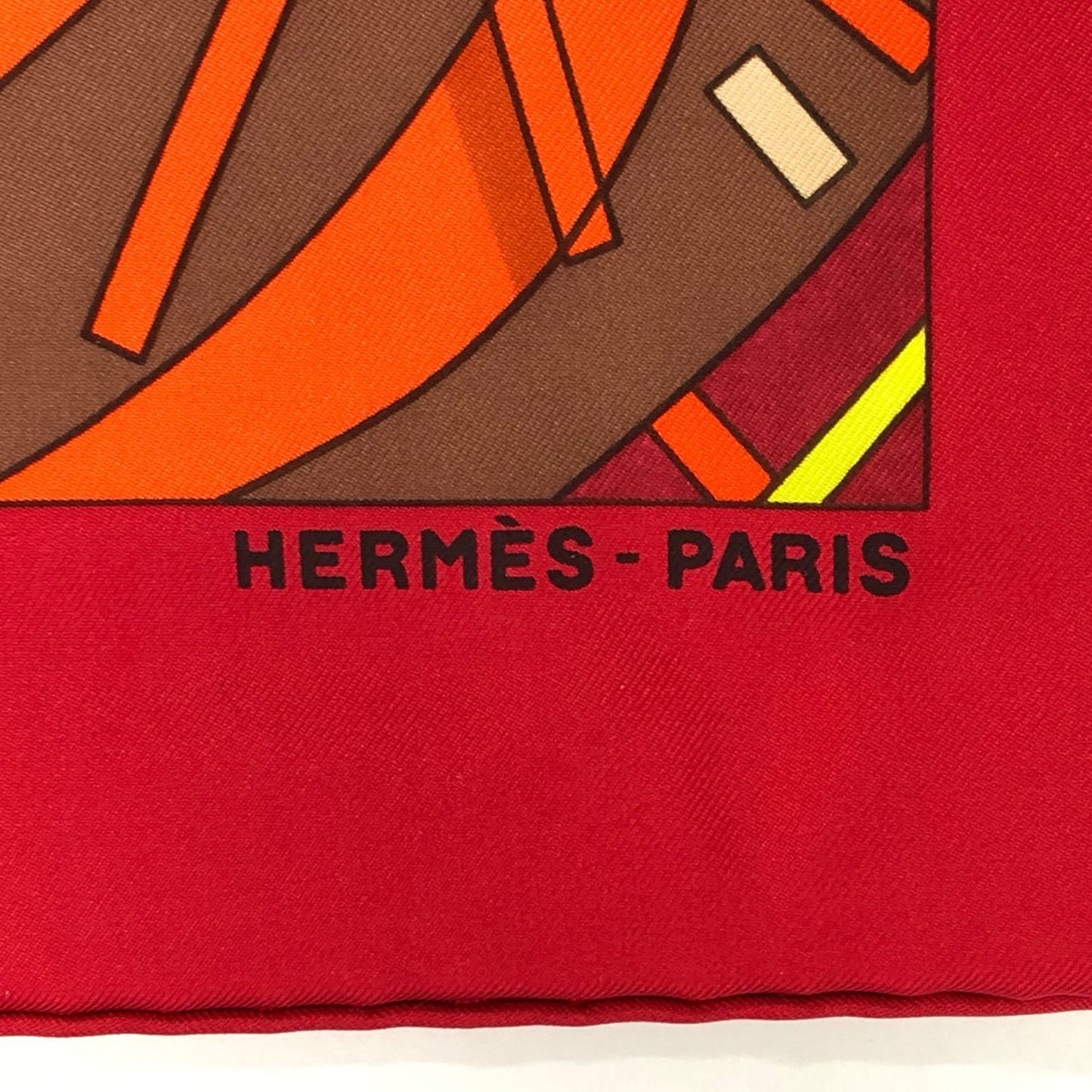 エルメス カレ90 LES FOLIES DU CIEL 大空の狂気 レッド シルク レディース HERMES【AFB53】