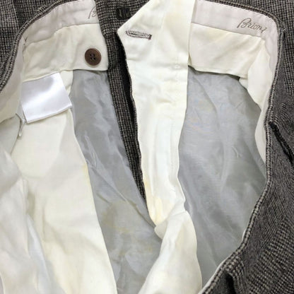 ブリオーニ スラックス チェック メンズ ウール ポリウレタン サイズ48 ブラウン系 Brioni【】
