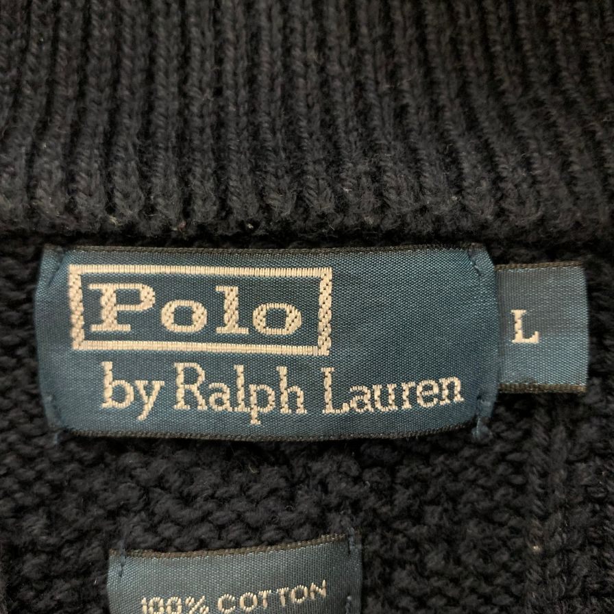 中古◆ポロ ラルフ ローレン ケーブルニット SMVS3-2231 ネイビー メンズ Lサイズ POLO RALPH LAUREN 【AFB22】