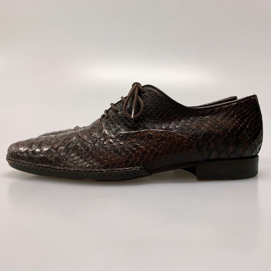 ジョルジオアルマーニ レザーシューズ 404 パイソン ブラウン サイズ39.5 メンズ GIORGIO ARMANI 約24.5cm【AFC33】