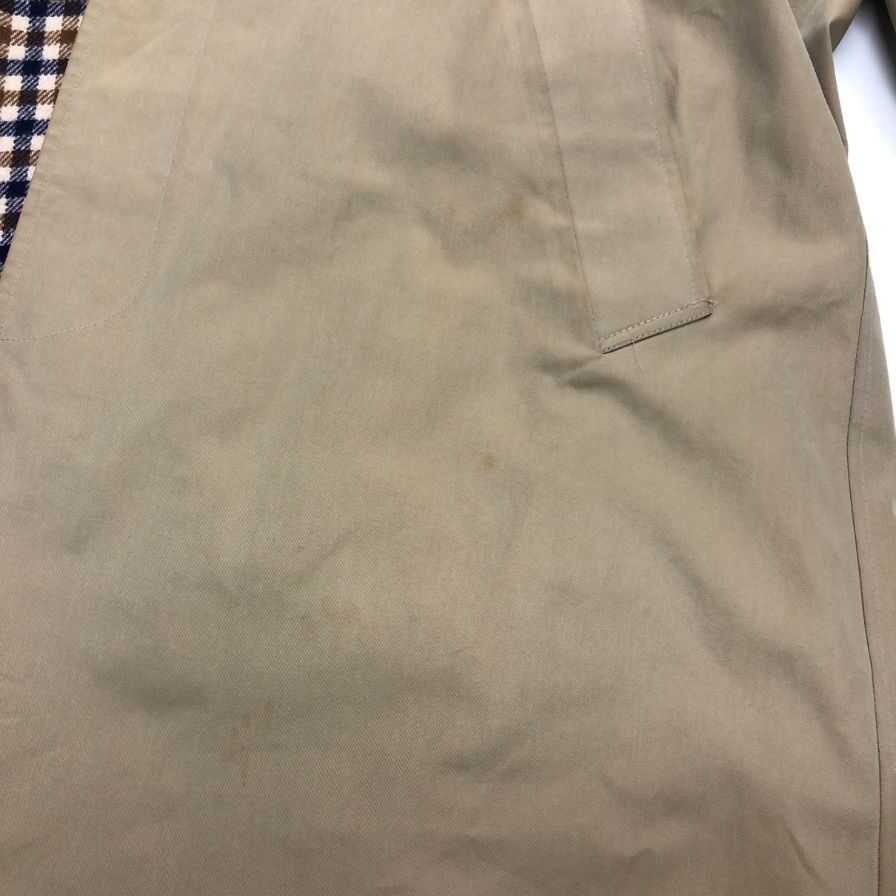 中古◆アクアスキュータム バルカラーコート 70年 ヴィンテージ イングランド製 ライナー付き ベージュ メンズ サイズ表記なし Aquascutum 【AFA2】
