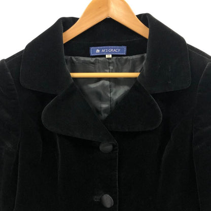 中古◆エムズグレイシー ジャケット ベロア サイズ38  ブラック レディース M'S GRACY 【AFB11】