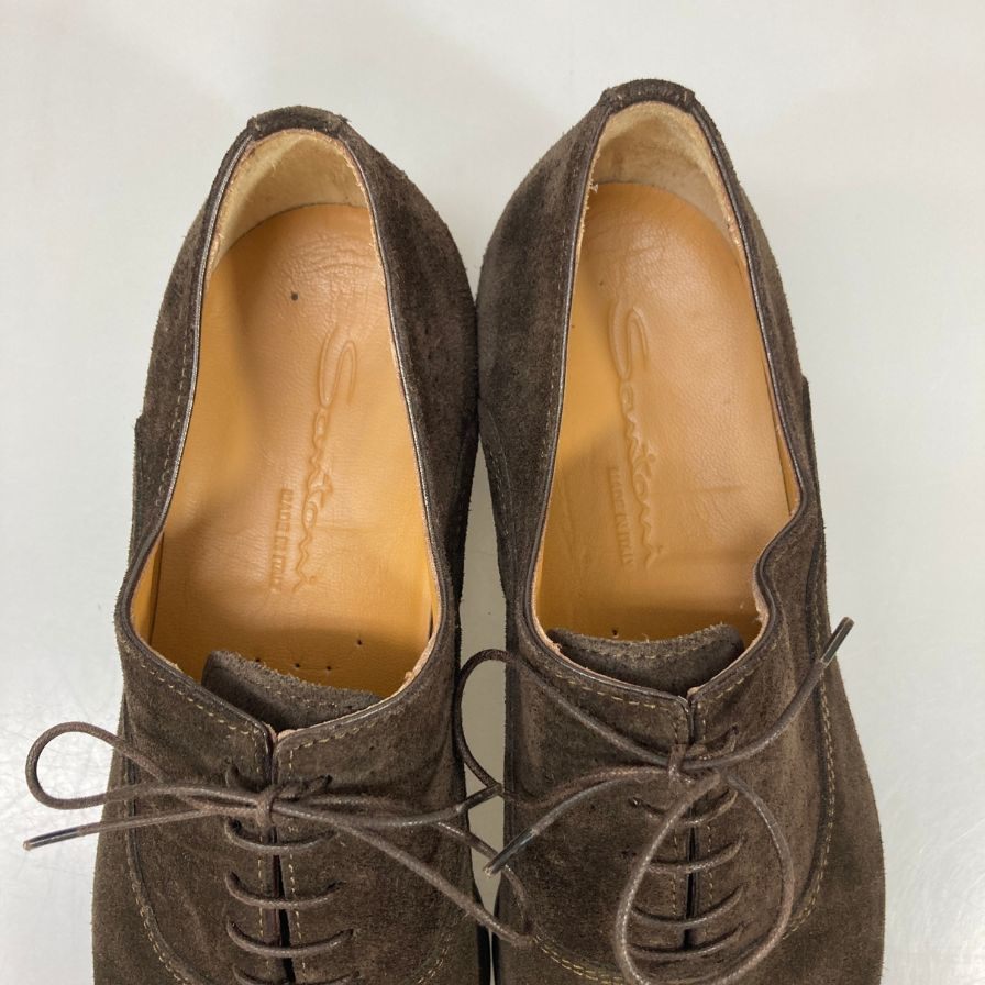 サントーニ レザーシューズ 12033 メダリオン 内羽根 スエード ブラウン メンズ サイズ25cm Santoni 約25.0cm【AFD3】