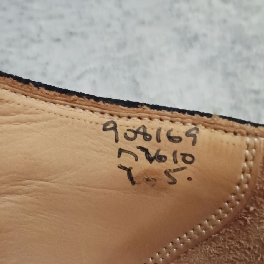 トリッカーズ M7610 ワンストラップシューズ タッセル付き ブラック スエードパテントレザーコンビ  メンズ サイズUK7  Tricker's スリッポン 約25.5cm【LA】【中古】