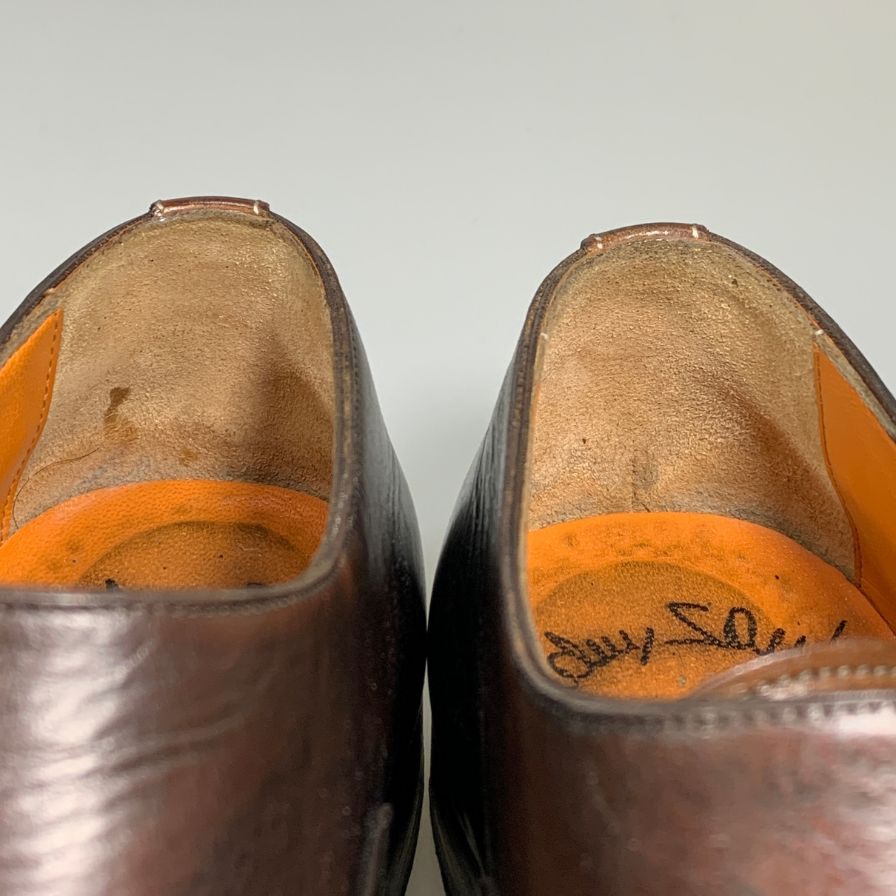 サントーニ レザーシューズ 6371 シングルモンク サイドストラップ キャップトゥ メンズ ブラウン系 サイズUK5 Santoni 約24.0cm【AFC45】