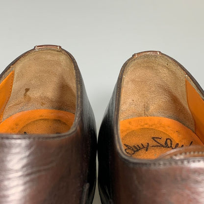 サントーニ レザーシューズ 6371 シングルモンク サイドストラップ キャップトゥ メンズ ブラウン系 サイズUK5 Santoni 約24.0cm【AFC45】