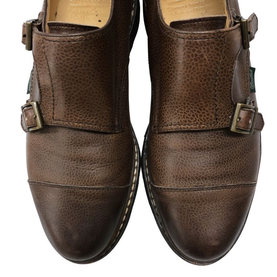 パラブーツ ウィリアム ダブルモンク グレインレザー コニャック メンズ サイズ7 Paraboot ビジネスシューズ 約25.5cm【LA】【中古】