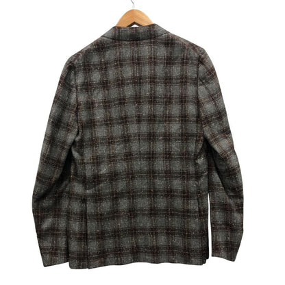 新品同様◆イザイア 2Bテイラード ツイード ジャケット グレー メンズ サイズ 50  ISAIA JAPAN 【AFB26】