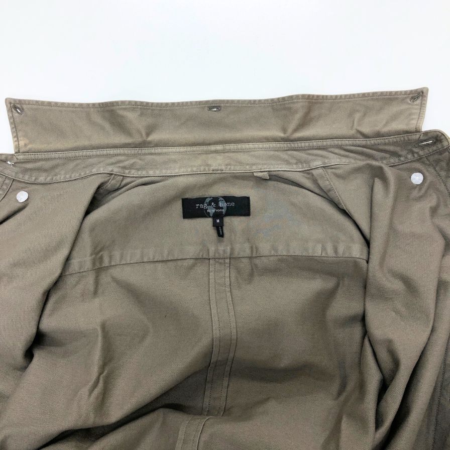 極美品◆ラグ＆ボーン BDシャツ スチールボタン メンズ サイズM カーキ rag&bone 【AFB10】