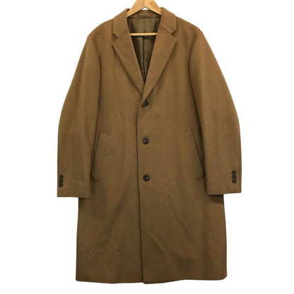 美品◆ユニクロ チェスターコート カシミヤ ウール ロング キャメル メンズ サイズM UNIQLO 【AFA4】