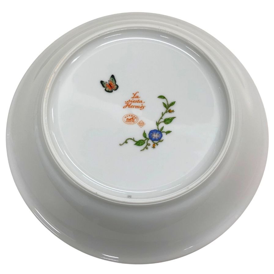 エルメス シエスタ ディーププレート 花柄 総柄 約19.5㎝ HERMES【AFI28】【中古】