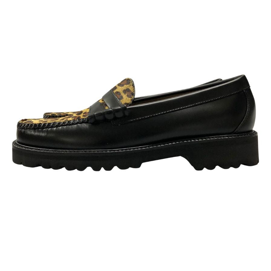 ジーエイチバス ローファー ウィージャンズ ラーソン エキゾチック レオパード サイズ8 メンズ ブラック G.H.Bass&Co. WEEJUNS LARSON 約26.0cm【AFD12】