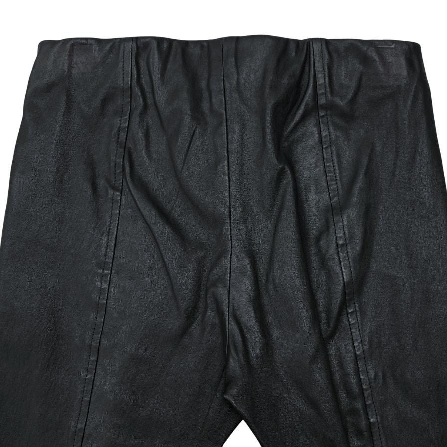 ポロ ラルフローレン レザー パンツ レギンスタイプ ウエストゴム レディース ラムスキン 裾ジップ サイズS ブラック Polo Ralph Lauren 【AFB10】