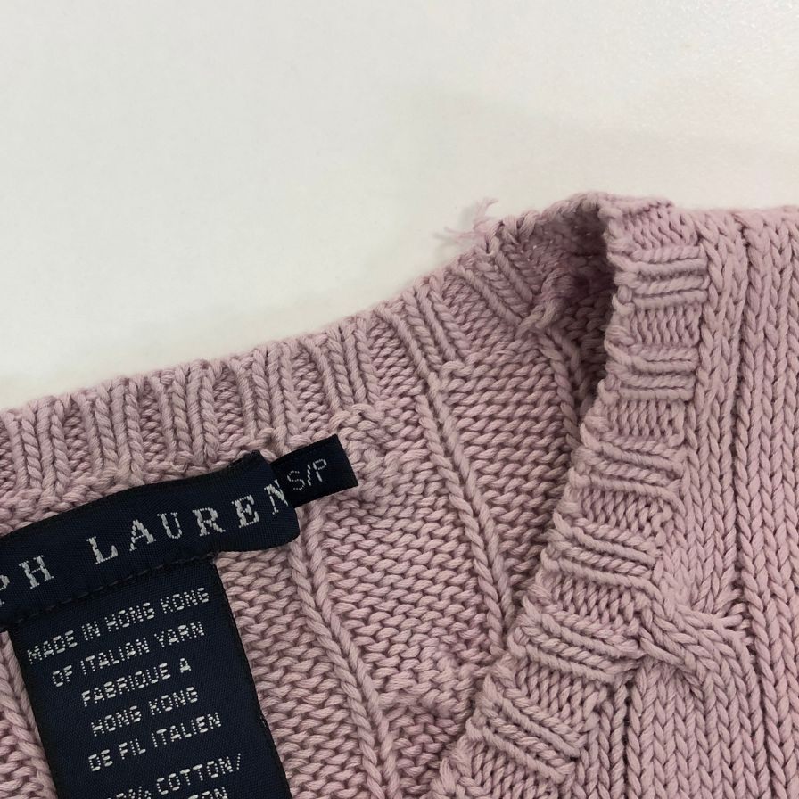 美品◆ラルフローレン ケーブルニット レディース ラベンダー サイズS Ralph Lauren 【AFB2】
