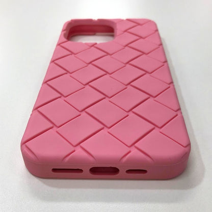 ボッテガヴェネタ iPhoneケース iPhone15ProMAX ラバー イントレチャート ピンク系 BOTTEGA VENETA【AFI18-3】【中古】