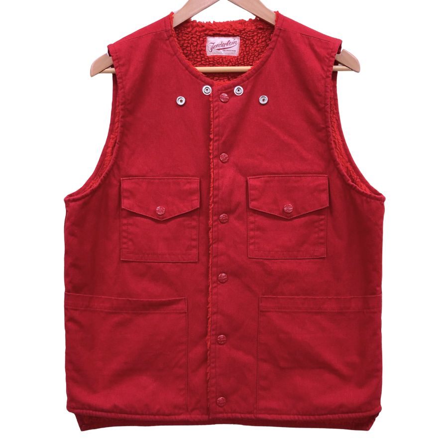 美品◆テンダーロイン ハンティングボアベスト レッド メンズ サイズXS TENDERLOIN 【AFB39】