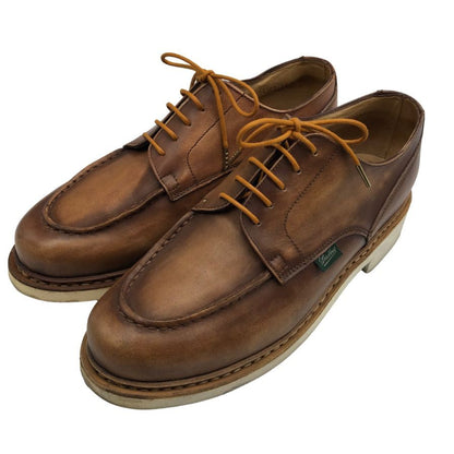 パラブーツ シャンボード レザーシューズ Uチップ 白ソール サイズUK7F ブラウン Paraboot 約25.5cm【AFD15】