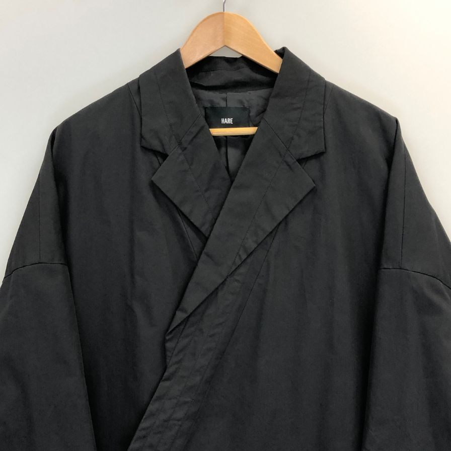 美品◆ハレ 2WAYドッキングコート ダブル ブラック メンズ サイズＭ HARE 【AFB6】
