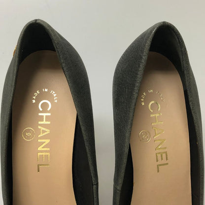 シャネル パンプス ハイヒール ココマーク ラウンドトゥ バイカラー ホワイト ブラック レディース サイズ36.5 CHANEL 約23.5cm【AFC44】