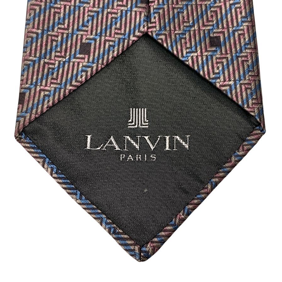 ランバン 総柄 ネクタイ ピンク メンズ LANVIN【AFI11】