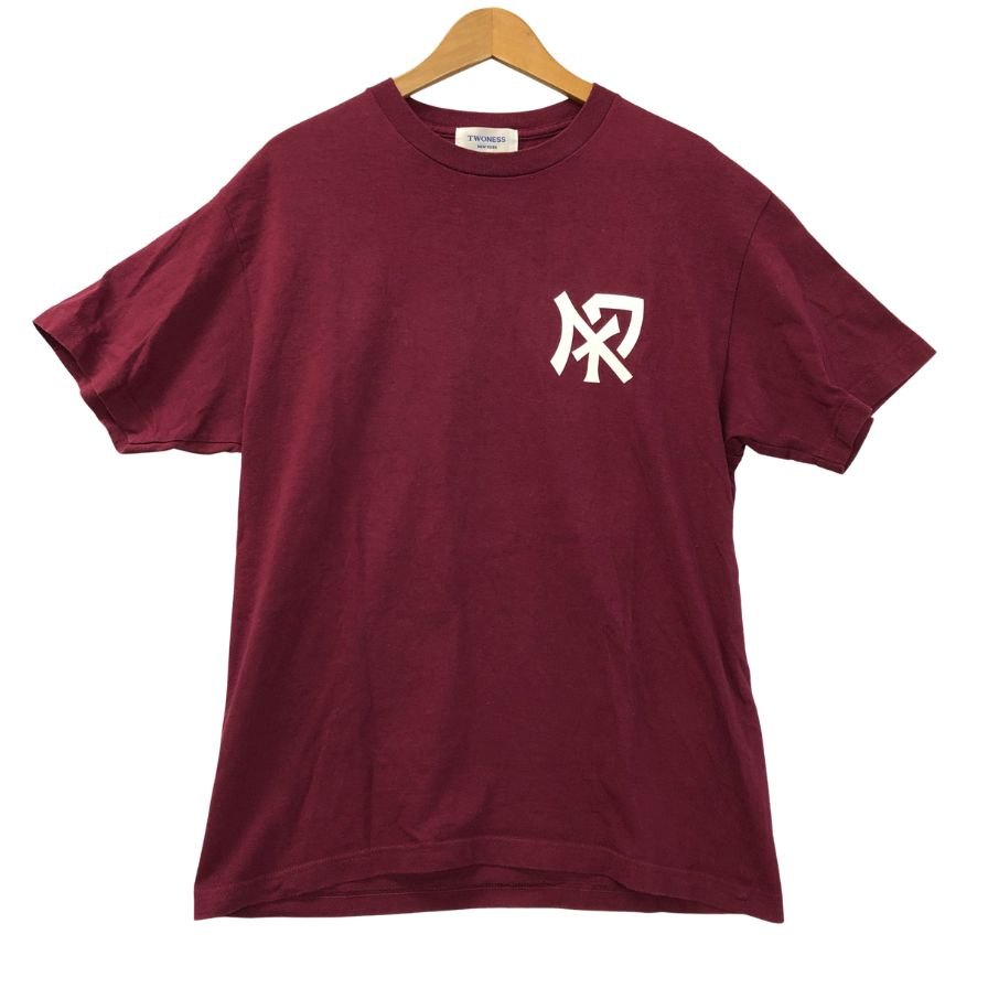 極美品◆トゥーネス Ｔシャツ ヘイワ 半袖 ワインレッド系 サイズL TWONESS 【AFB41】