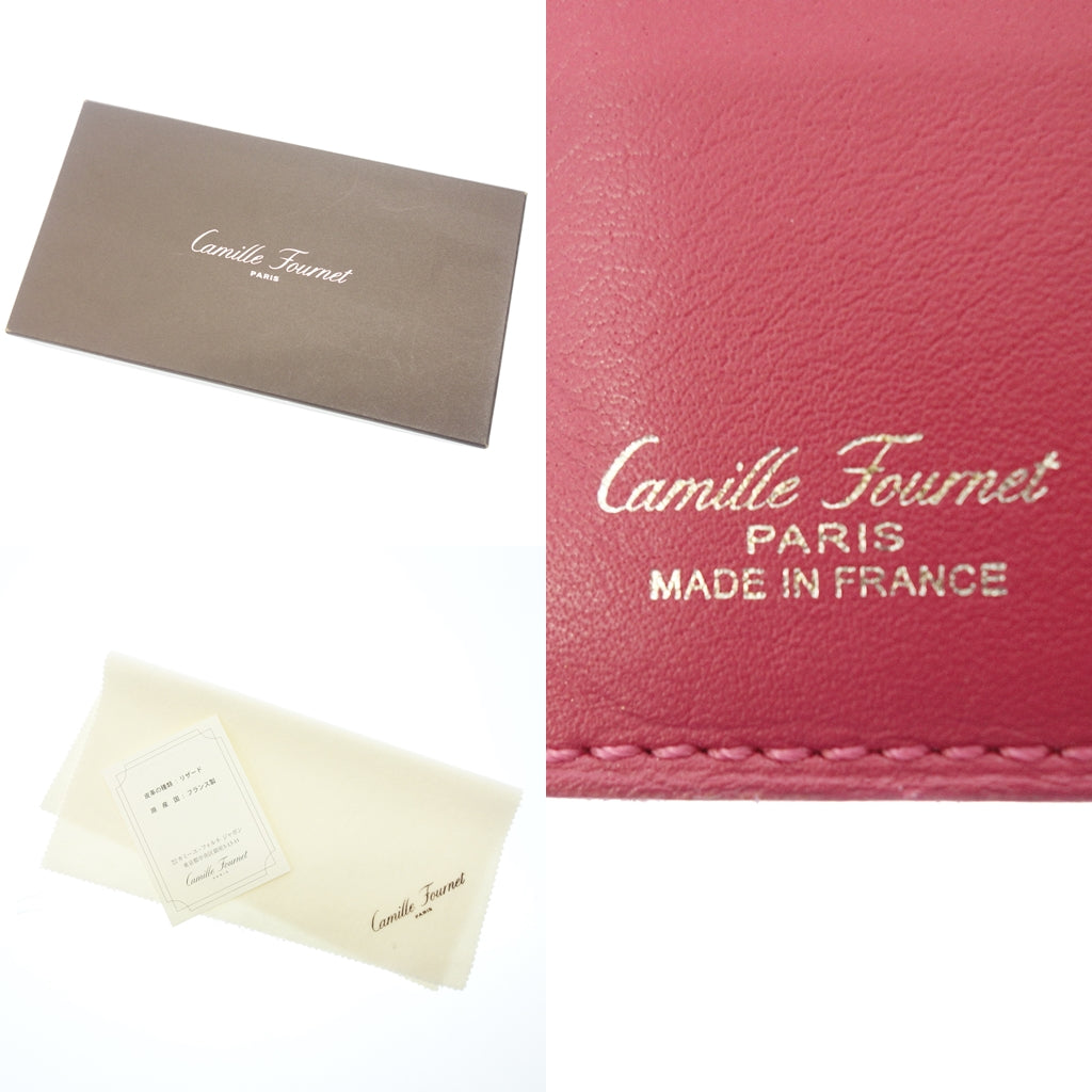 中古◆カミーユ フォルネ リザード 長財布 レッド 箱付き Camille Fournet【AFI18】