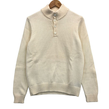 美品◆ザノーネ ウール ヘンリーネック ウール ニット メンズ サイズ 46 ホワイト系 ZANONE 【AFB14】