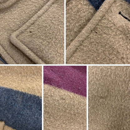 モンゴメリー バイ チベット ブランケットコート ロカバール ヴィンテージ マルチボーダー ブラウン メンズ サイズUK36 MONTGOMERY by Tibbett【LA】