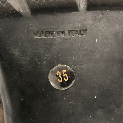 プラダ ニーハイ ブーツ スエード インサイドジップ サイドベルト ゴムソール レディース サイズ35 ブラウン PRADA 約22.0cm【AFI30】