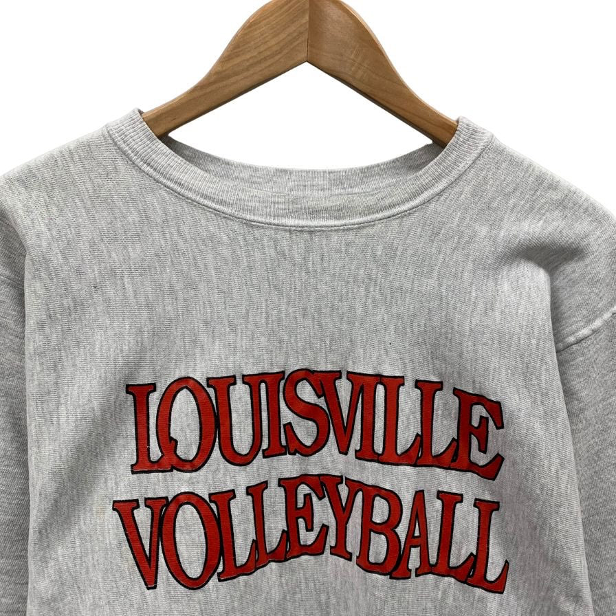 美品◆チャンピオン リバースウィーブ スウェット LOUISVILLE VOLLEYBALL メンズ サイズXL グレー champion REVERSE WEAVE 【AFB43】
