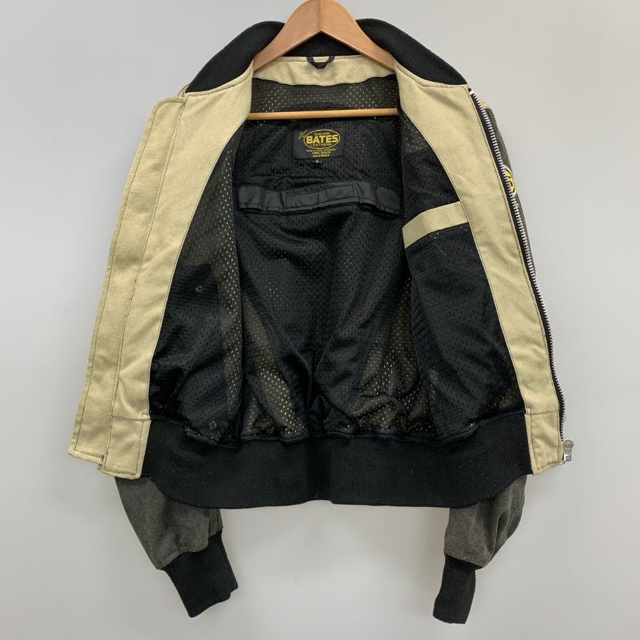 極美品◆ベイツ ジャケット ワッペン コットン メンズ ベージュ サイズS  BATES 【AFB26】