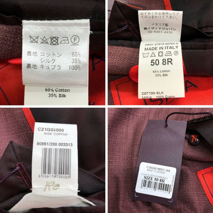 新品同様◆イザイア 2B テーラードジャケット コルティナ メンズ サイズ50 ボルドー ISAIA 【AFB20】