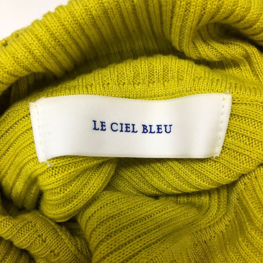 中古◆ル シェル ブルー リブクロップドニット イエロー ウール レディース サイズ36 LE CIEL BLEU 【AFB48】
