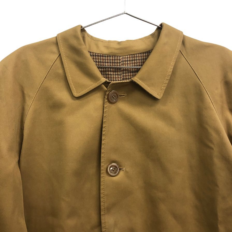 中古◆ノーブランド リバーシブルロングコート ベージュ×千鳥格子 サイズ52 メンズ 【AFB18】