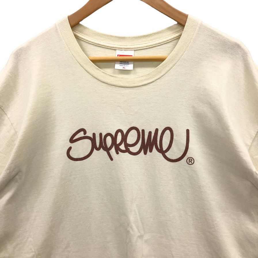 中古◆シュプリーム Tシャツ 22SS ハンドスタイル USA製 コットン メンズ サイズXL アイボリー Supreme 【AFB38】